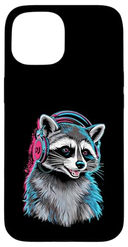 Waschbär Musik Kopfhörer DJ Kunst Marder Raccoon Hülle für iPhone 15 Waschbär Musik Kopfhörer DJ Kunst Marder Raccoon Hülle für iPhone 15 von Raccoon Waschbär Musik