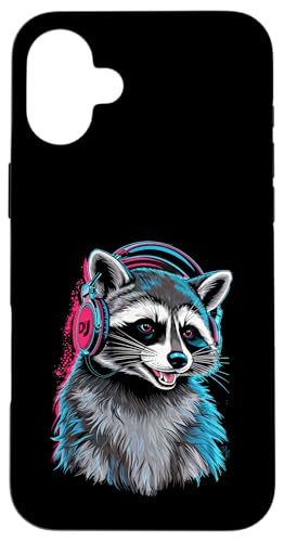 Waschbär Musik Kopfhörer DJ Kunst Marder Raccoon Hülle für iPhone 16 Plus Waschbär Musik Kopfhörer DJ Kunst Marder Raccoon Hülle für iPhone 16 Plus von Raccoon Waschbär Musik