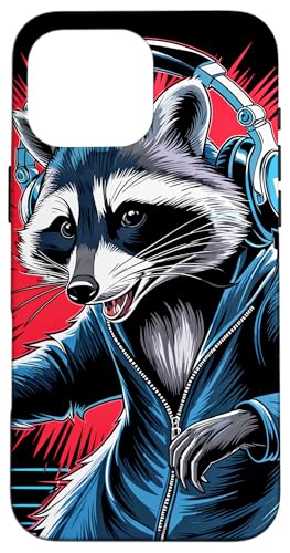 Waschbär Musik Kopfhörer DJ Kunst Marder Raccoon Hülle für iPhone 16 Pro Max Waschbär Musik Kopfhörer DJ Kunst Marder Raccoon Hülle für iPhone 16 Pro Max von Raccoon Waschbär Musik