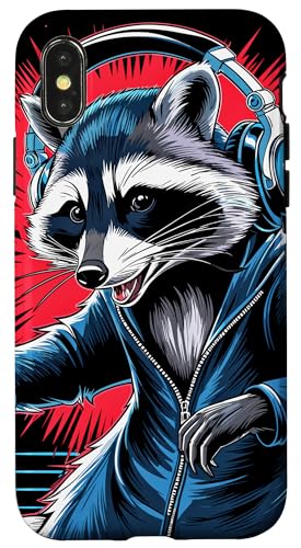 Waschbär Musik Kopfhörer DJ Kunst Marder Raccoon Hülle für iPhone X/XS Waschbär Musik Kopfhörer DJ Kunst Marder Raccoon Hülle für iPhone X/XS von Raccoon Waschbär Musik