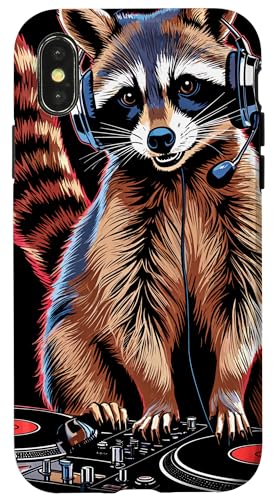 Waschbär Musik Kopfhörer DJ Kunst Marder Raccoon Hülle für iPhone X/XS Waschbär Musik Kopfhörer DJ Kunst Marder Raccoon Hülle für iPhone X/XS von Raccoon Waschbär Musik