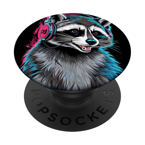Waschbär Musik Kopfhörer DJ Kunst Marder Raccoon PopSockets Klebender PopGrip Waschbär Musik Kopfhörer DJ Kunst Marder Raccoon PopSockets Klebender PopGrip von Raccoon Waschbär Musik
