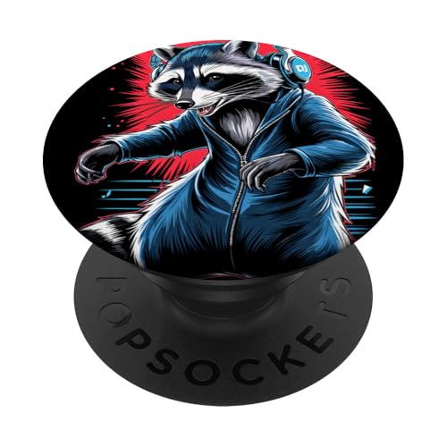 Waschbär Musik Kopfhörer DJ Kunst Marder Raccoon PopSockets Klebender PopGrip Waschbär Musik Kopfhörer DJ Kunst Marder Raccoon PopSockets Klebender PopGrip von Raccoon Waschbär Musik
