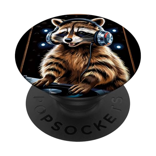 Waschbär Musik Kopfhörer DJ Kunst Marder Raccoon PopSockets Klebender PopGrip Waschbär Musik Kopfhörer DJ Kunst Marder Raccoon PopSockets Klebender PopGrip von Raccoon Waschbär Musik
