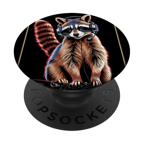 Waschbär Musik Kopfhörer DJ Kunst Marder Raccoon PopSockets Klebender PopGrip Waschbär Musik Kopfhörer DJ Kunst Marder Raccoon PopSockets Klebender PopGrip von Raccoon Waschbär Musik
