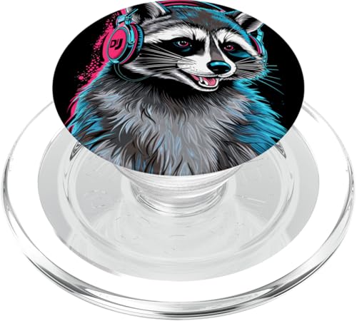 Waschbär Musik Kopfhörer DJ Kunst Marder Raccoon PopSockets PopGrip für MagSafe Waschbär Musik Kopfhörer DJ Kunst Marder Raccoon PopSockets PopGrip für MagSafe von Raccoon Waschbär Musik