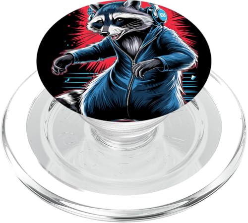 Waschbär Musik Kopfhörer DJ Kunst Marder Raccoon PopSockets PopGrip für MagSafe Waschbär Musik Kopfhörer DJ Kunst Marder Raccoon PopSockets PopGrip für MagSafe von Raccoon Waschbär Musik
