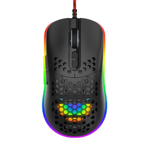 RaceGT Gaming Maus, Gaming Mouse Ergonomische Computer Maus Superleichte Gaming Maus mit Kabel RGB Led USB Gamer Maus 8000 DPI Gaming-Mäuse für PC Mac von RaceGT