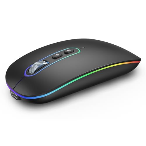 RaceGT Maus Aufladbar Kabellos Bluetooth 5.1 + USB 2,4 GHz LED Mouse Wireless Ergonomic Leise klick 3 Adjustable DPI Level mit EIN Aus Schalter, Tragbare Maus für Laptop PC Notebook Computer RaceGT Maus Aufladbar Kabellos Bluetooth 5.1 + USB 2,4 GHz LED Mouse Wireless Ergonomic Leise klick 3 Adjustable DPI Level mit EIN Aus Schalter, Tragbare Maus für Laptop PC Notebook Computer von RaceGT