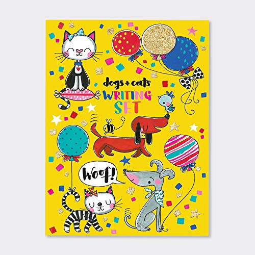 Rachel Ellen Designs Briefpapier-Set für Kinder, Motiv Katzen und Hunde von Rachel Ellen