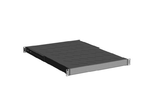 Rack Magic - 1HE Fachboden 19" Rackablage für 19 Zoll Rack - bis 50kg - 650-850mm Tiefe - Schwarz von Rack Magic