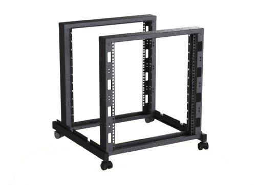 Rack Magic - offener 19 Zoll Vier Säulen Rackschrank - 19" Serverschrank - Rack Schrank (Schwarz, 12HE 600 Tiefe) von Rack Magic