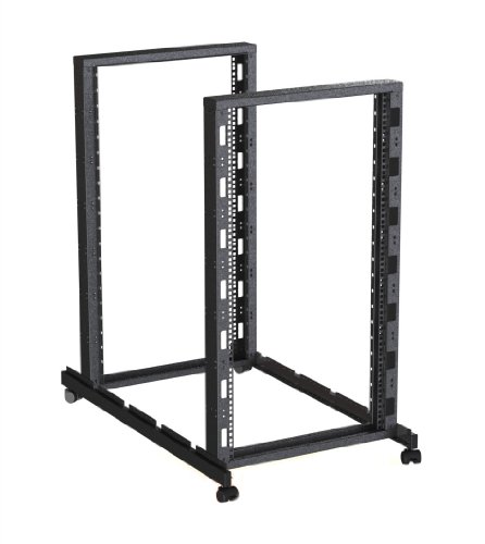 Rack Magic - offener 19 Zoll Vier Säulen Rackschrank - 19" Serverschrank - Rack Schrank (Schwarz, 21HE 1000mm Tiefe) von Rack Magic