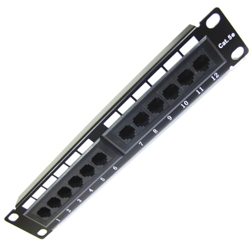 RackMatic - Patch Panel 10" für Serverrack Schrank 12-Port RJ45 Cat.5e UTP 1HE von RackMatic.com