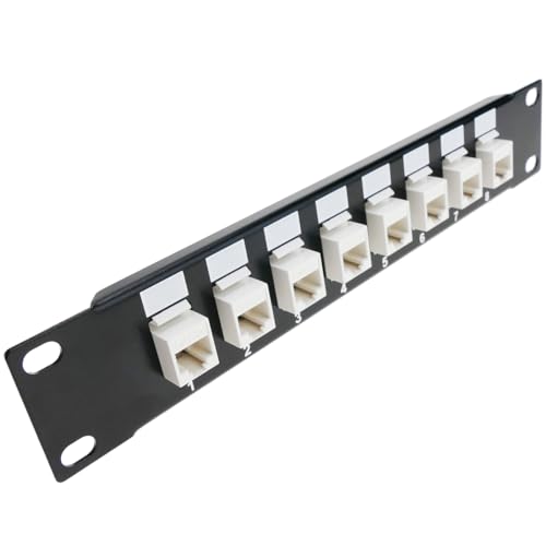 RackMatic - Patch Panel 10" für Serverrack Schrank 8-Port RJ45 Cat.5e UTP 1HE Keystone von RackMatic.com