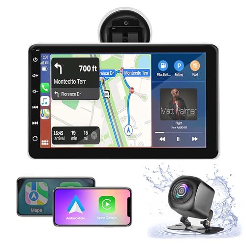 2024 Racodiary Wireless Apple Carplay & Android Auto, 7 Zoll HD IPS Touchscreen Portable Autoradio mit Mirrorlink,Bluetooth, AHD Rückfahrkamera, AUX/USB/TF, für Autos/LKWs/SUVs/Pickups/Wohnmobile/Vans von Racodiary