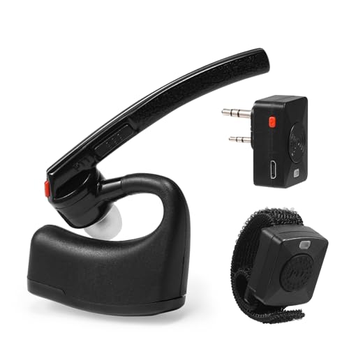 Radioddity K1 Walkie Talkie BT Headset BT Kopfhörer mit Geräuschunterdrückung Finger PTT für Funkgeräte mit K-Type Anschluss von Radioddity