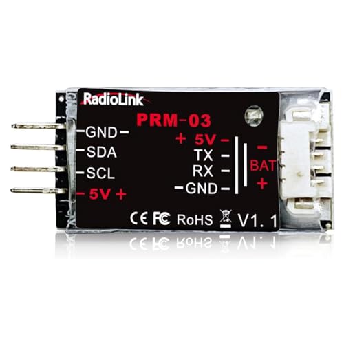 Radiolink PRM-03 Echtzeit-OSD-Telemetrie-Modul GPS RSSI Spannung (1S-12S) und mehr auf Fernsteuerung telemetrie, für AT9S Pro & AT10II, Minipix PIXHAWK APM FC mit Verbindungskabeln von Radiolink