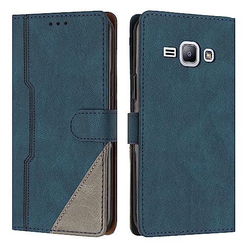 Radoo Kompatibel mit Samsung Galaxy J1/J100 2015 Hülle, PU Leder Handyhülle [Stand Feature] [Kartenfachr] [Magnetic Closure Snap] Schutzhülle Klappbar Flip Cover für Samsung Galaxy J1/J100 2015 (Blau) von Radoo