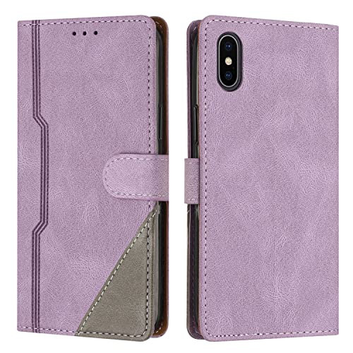 Radoo Kompatibel mit iPhone XS Max (6,5 Zoll) Hülle, PU Leder Handyhülle [Stand Feature] [Kartenfachr] [Magnetic Closure Snap] Schutzhülle Klappbar Flip Case Cover für iPhone XS Max (Lila) von Radoo