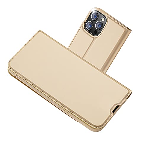 Radoo für iPhone 13 Pro Hülle, Premium PU Leder Handyhülle Brieftasche-Stil Magnetisch Klapphülle Etui Brieftasche Hülle Schutzhülle Tasche für iPhone 13 Pro (6,1 Zoll) (Gold) von Radoo