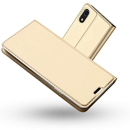 Radoo iPhone XR Hülle, Premium PU Leder Handyhülle Brieftasche-Stil Magnetisch Folio Flip Klapphülle Etui Brieftasche Hülle Schutzhülle Tasche Case Cover für Apple iPhone XR 6.1 Inch (Gold) von Radoo