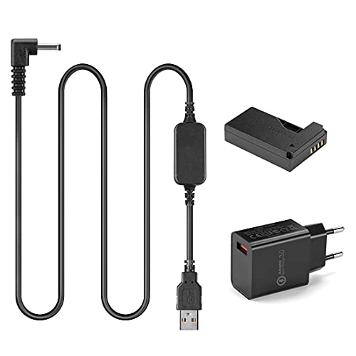 5V-8.4V USB-Laufwerk Kabel ACK-E15 Mobiles Netzteil + DR-E15 Dummy Batterie DC-Koppler Grip + QC3.0 Adapter Kit für CanonEOS 100D kiss X7 Rebel SL1 von Raeisusp