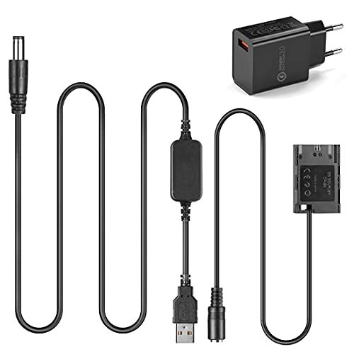 Raeisusp 5V USB Adapter Kit Kabel DC 8.4V ACK-E6 + DR-E6 LP-E6 LP E6 Völlig Decodierte Dummy Batterie für Canon EOS 5D Mark II III 5D2 5D3 60D 70D 80D 6D Mark II von Raeisusp