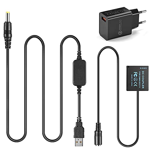 Raeisusp 5V USB DC8.4V BLE9 DMW DCC11 Dummy Batterie + DC 8.7V USB Kabel + QC3.0 USB Adapter für Panasonic Lumix Digital Kameras DMC GF6 GF5 GF3 GF3K GX7 S6 S6k gx80 gx85 von Raeisusp