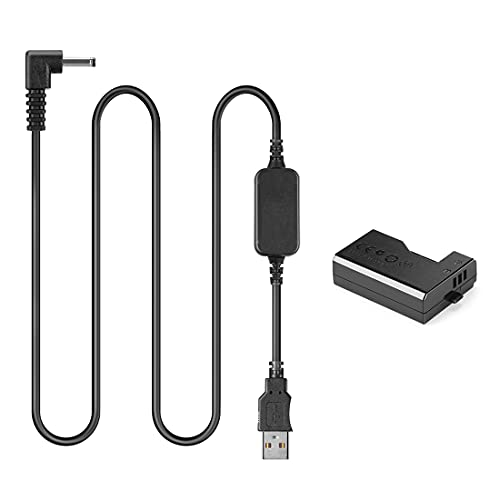 Raeisusp 5V USB Kabel ACK-E10 Mobile Netzteil + DR-E10 LP-E10 LPE10 Dummy Akku Kit für Canon 1000D 1100D 1200D 1300D 2000D X50 X70 T3 T5 T6 von Raeisusp