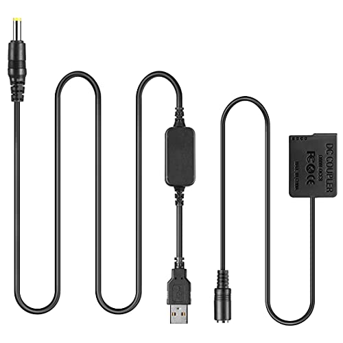 Raeisusp USB-Kabel + DMW-DCC8 BLC12 BLC12E Dummy-Akku für Lumix DMC GH2 GH2K GH2S G80 G81 G85 FZ1000 FZ2000 FZ300 FZ200 G6 G7 G5 DC-G90 DC-G91 DC-G95 DC-G99 von Raeisusp