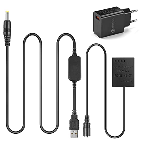 Raeisusp USB-Kabel + NP-W126 CP-W126 Dummy-Akku + QC 3.0 Adapter für Fujifilm X-PRO1 X-E1 X-E2 X-T1 T10 X-T2 X-A1 HS33 HS50 EXR Raeisusp USB-Kabel + NP-W126 CP-W126 Dummy-Akku + QC 3.0 Adapter für Fujifilm X-PRO1 X-E1 X-E2 X-T1 T10 X-T2 X-A1 HS33 HS50 EXR von Raeisusp