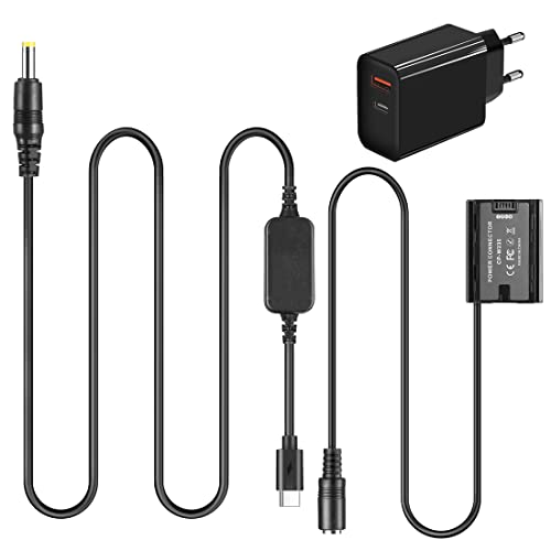 Raeisusp USB-Kabel Typ C + Dummy-Batterie NP-W235 CP-W235 DC-Koppler + PD-Adapter USB-C-Netzteil für FUJIFILM X-T4 X-H2S GFX50SII GFX100S von Raeisusp