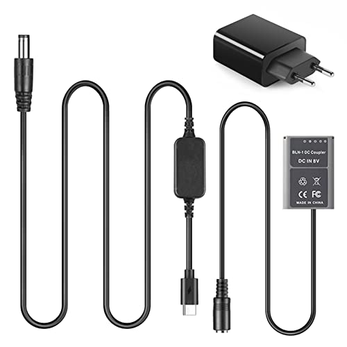 USB Typ-C Kabel BLN-1 DC Koppler PS-BLN1 Dummy Akku PD Adapter Kit für Olympus OM-D E-M5 II 2 E-M1 Pen E-P5 von Raeisusp