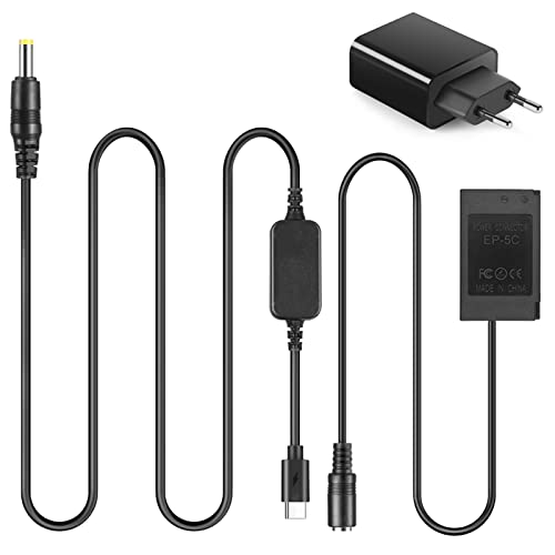 USB Typ-C Power Bank Kabel EH-5A EP-5C Dummy Akku EN-EL20 ENEL20 PD Adapter Kit für Nikon 1J1 1J2 1J3 1S1 1AW1 V3 von Raeisusp
