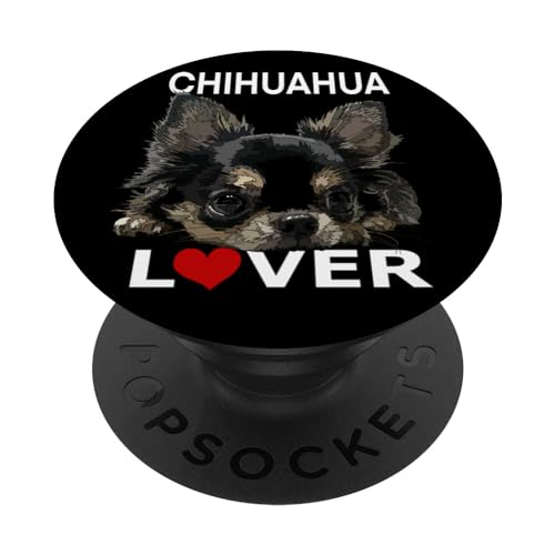 Chihuahua Langhaarliebhaber Chihuahua Langhaar Chiwawa Hund PopSockets mit austauschbarem PopGrip von Raf THE ARTIST Designs