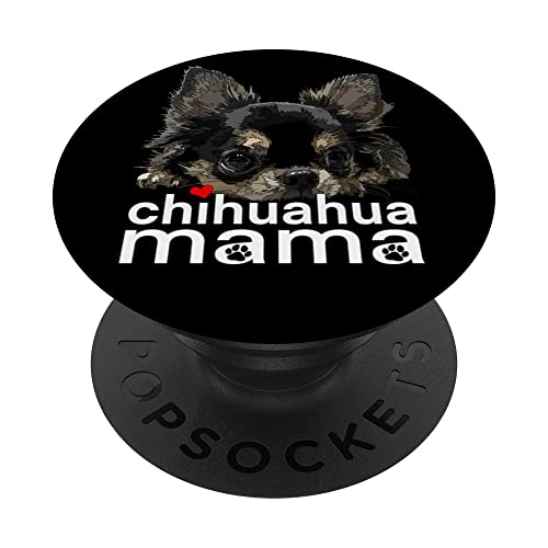 Chihuahua Mama Chihuahua Langhaarige Mama Mama Chiwawa Hund PopSockets mit austauschbarem PopGrip von Raf THE ARTIST Designs