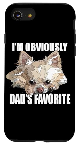 Chihuahua-Papas Lieblingshund mit langen Haaren, Chiwawawa-Vater Hülle für iPhone SE (2020) / 7 / 8 von Raf THE ARTIST Designs