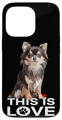 Chihuahua mit langen Haaren, Aufschrift "This Is Love", Braun Hülle für iPhone 13 Pro Chihuahua mit langen Haaren, Aufschrift "This Is Love", Braun Hülle für iPhone 13 Pro von Raf THE ARTIST Designs