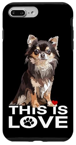 Chihuahua mit langen Haaren, Aufschrift "This Is Love", Braun Hülle für iPhone 7 Plus/8 Plus Chihuahua mit langen Haaren, Aufschrift "This Is Love", Braun Hülle für iPhone 7 Plus/8 Plus von Raf THE ARTIST Designs
