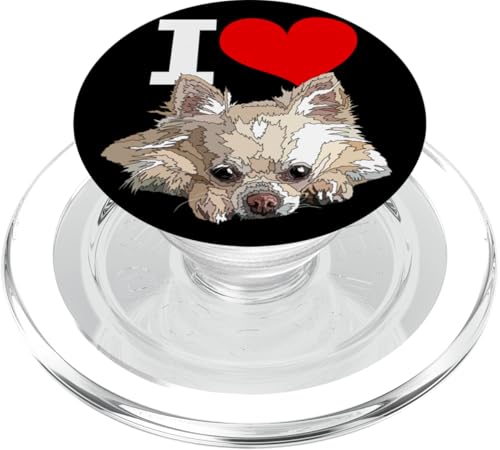 Ich liebe Chihuahua Long Hair Chiwawa Dog Lover PopSockets PopGrip für MagSafe Ich liebe Chihuahua Long Hair Chiwawa Dog Lover PopSockets PopGrip für MagSafe von Raf THE ARTIST Designs