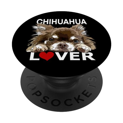 Langhaariger Chihuahua Chiwawa Langhaar Mama Papa Hundeliebhaber PopSockets mit austauschbarem PopGrip von Raf THE ARTIST Designs