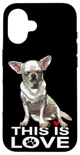 Weißer Chihuahua Teetasse Hund This Is Love Chiwawa Hülle für iPhone 16 Weißer Chihuahua Teetasse Hund This Is Love Chiwawa Hülle für iPhone 16 von Raf THE ARTIST Designs