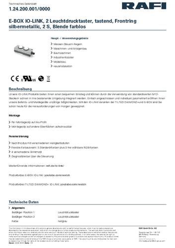 RAFI 1.24.200.001/0000 E-BOX IO-LINK Leuchtdrucktaster tastend (L x B x H) 123.2 x 40 x 35.6mm 1St. von Rafi