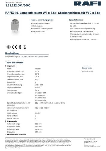 RAFI 1.71.212.001/0000 Lampenfassung RAFI 1.71.212.001/0000 Lampenfassung von Rafi