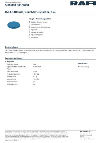 RAFI 5.00.888.505/2600 C-LAB Blende RAFI 5.00.888.505/2600 C-LAB Blende von Rafi