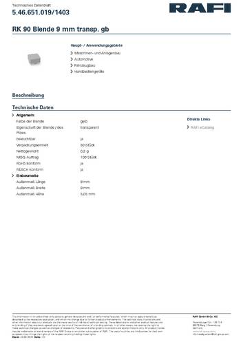 RAFI 5.46.651.019/1403 RK 90 Blende Transparent-Gelb RAFI 5.46.651.019/1403 RK 90 Blende Transparent-Gelb von Rafi