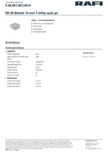 RAFI 5.46.681.001/0514 RK 90 Blende Grün RAFI 5.46.681.001/0514 RK 90 Blende Grün von Rafi
