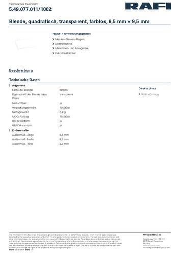 RAFI 5.49.077.011/1002 RF 15 Blende Farblos von Rafi