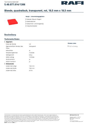 RAFI 5.49.077.014/1306 Blende Rot RAFI 5.49.077.014/1306 Blende Rot von Rafi